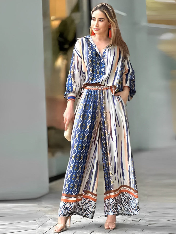 Vero - Conjunto Dos Piezas Estampado Colorido para Mujer