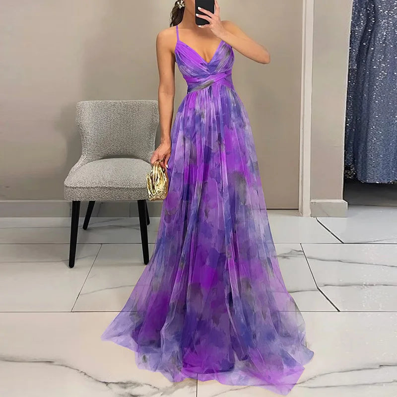 Giselle - Vestido largo con estampado floral encantador para Mujer