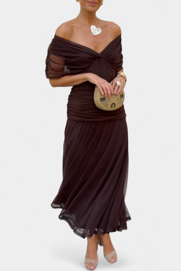 Magda™ | Vestido largo de flores con escote en V