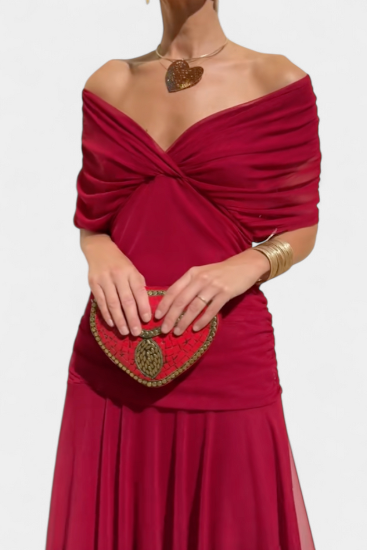 Magda™ | Vestido largo de flores con escote en V