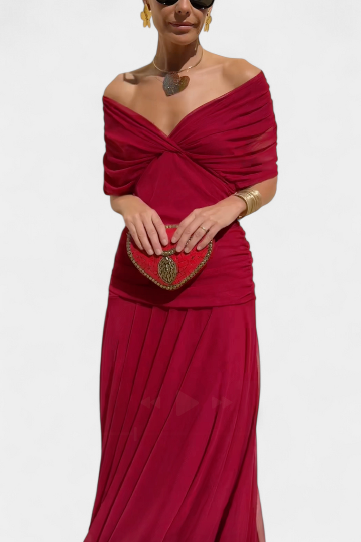 Magda™ | Vestido largo de flores con escote en V