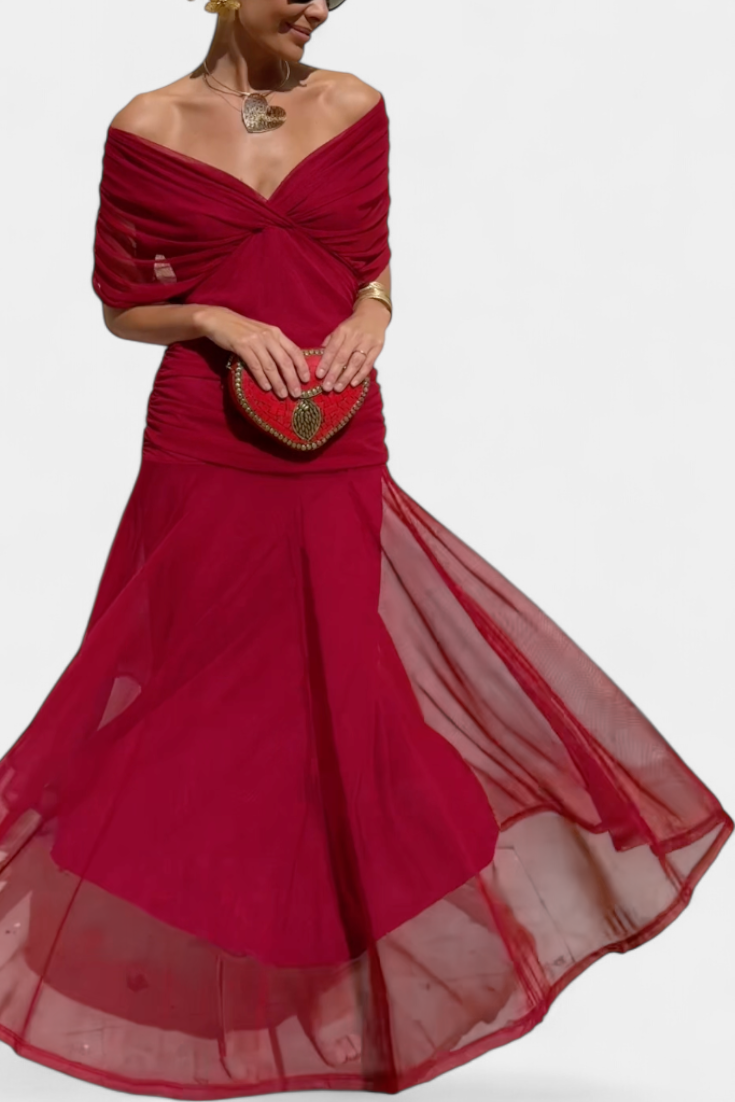 Magda™ | Vestido largo de flores con escote en V