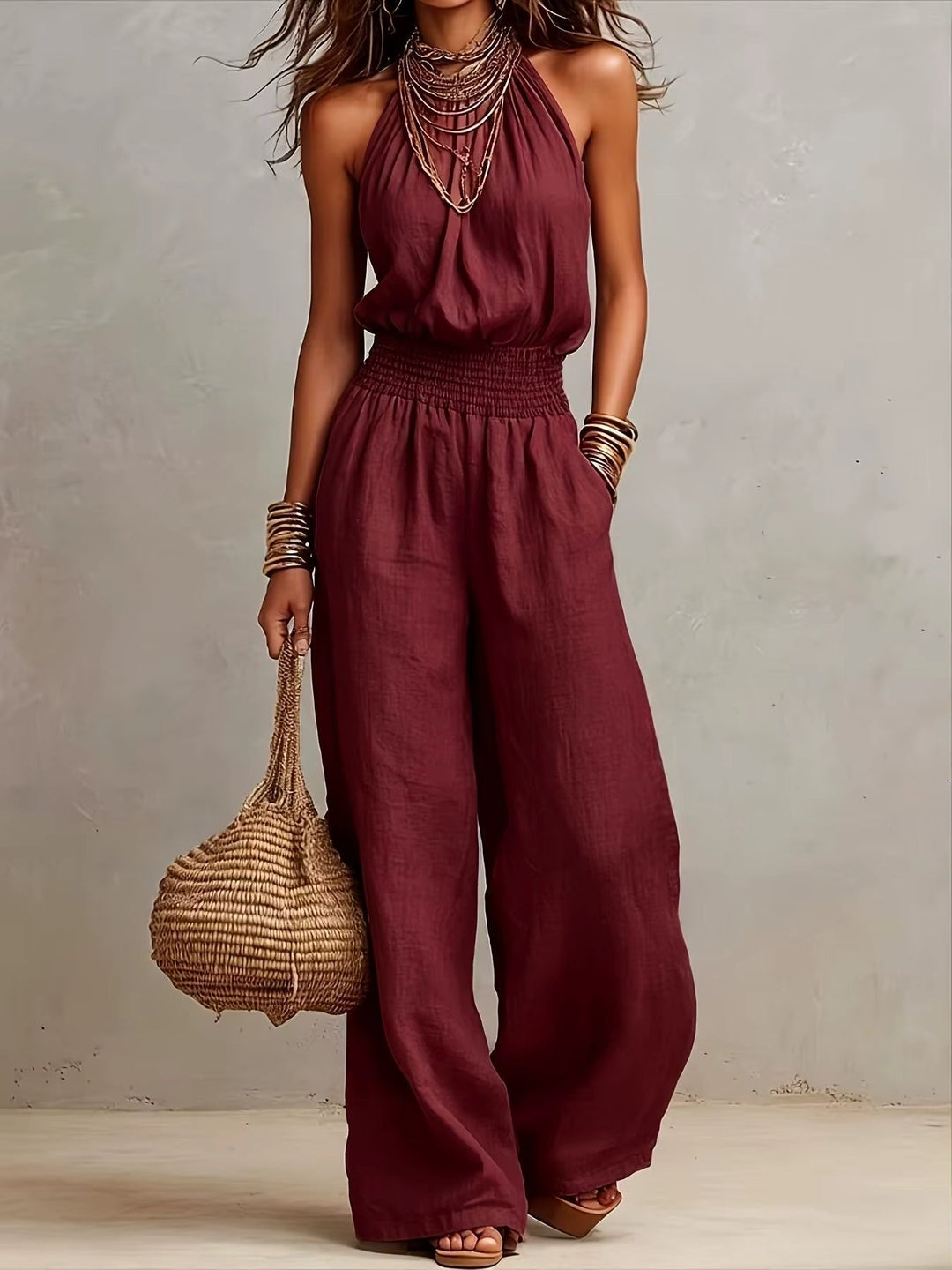 Valeria | Mono Elegante con Halter para Mujer