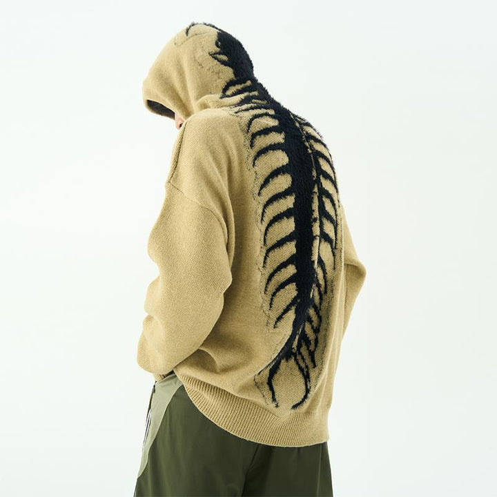 Sudadera con Capucha de Punto con Diseño de Ciempiés