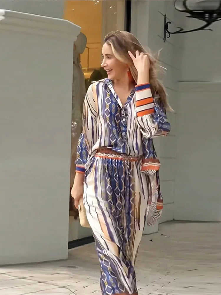 Vero - Conjunto Dos Piezas Estampado Colorido para Mujer