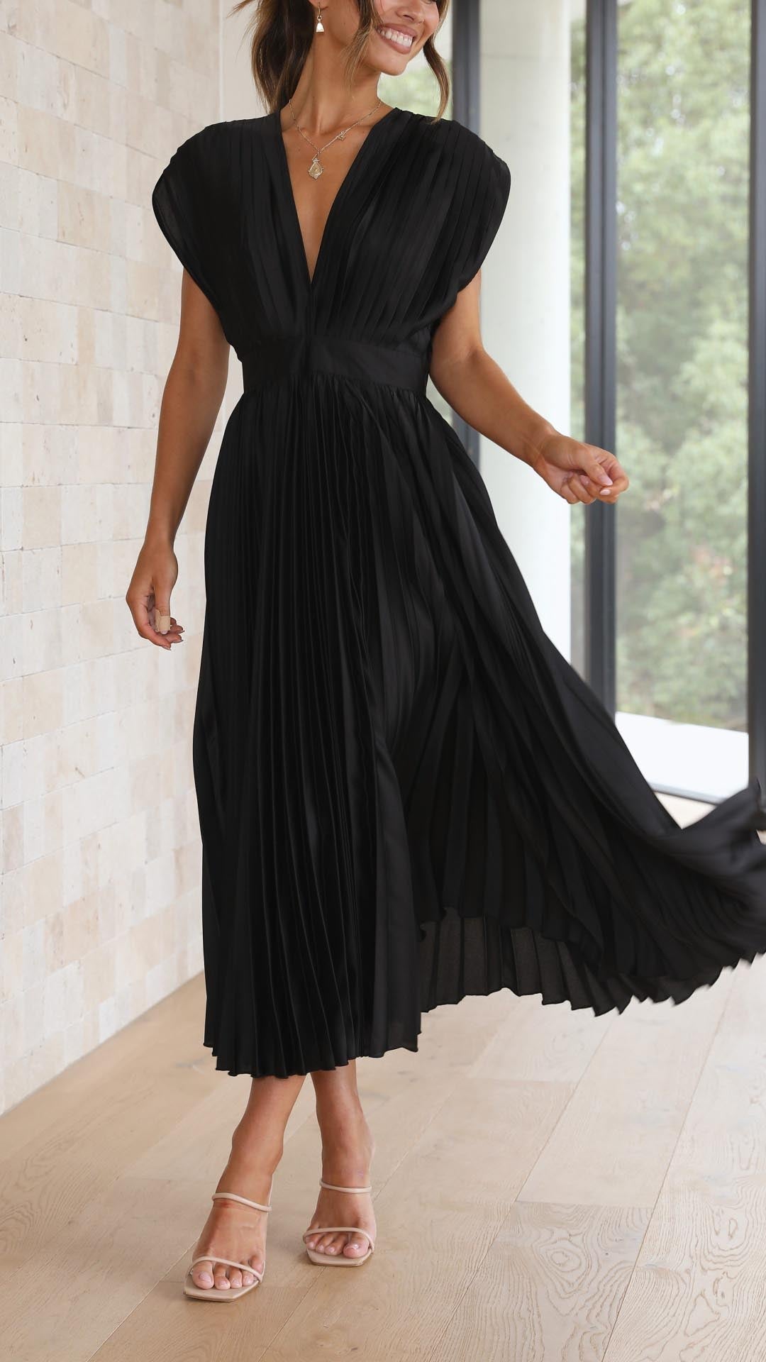 Maria | Elegant Pleated Dress