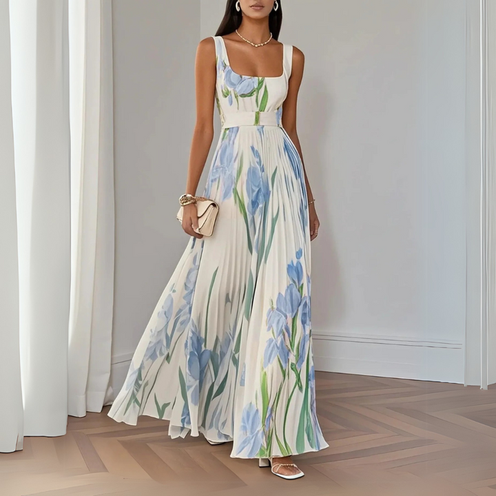 Nina - Vestido largo plisado floral para Mujer