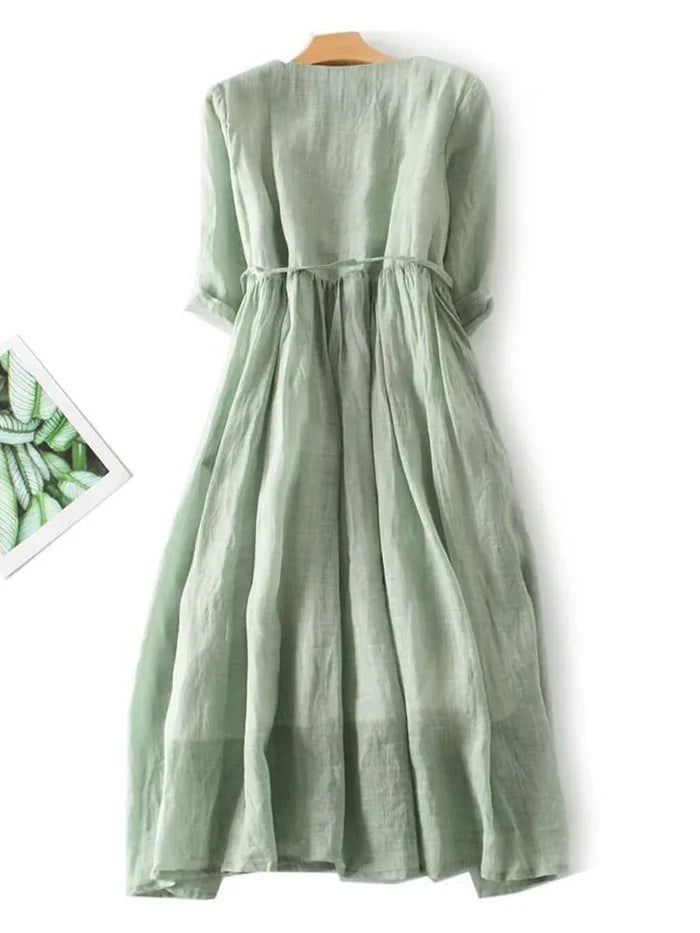 Laura - Elegant Linen Dress for Women
