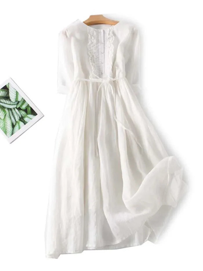 Laura - Elegant Linen Dress for Women