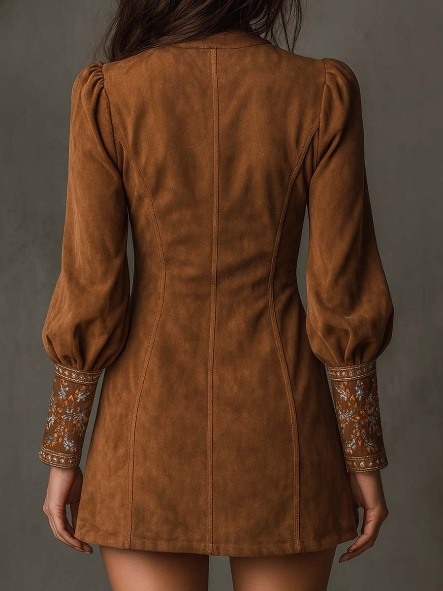 Magda – vestido mini vintage marrón