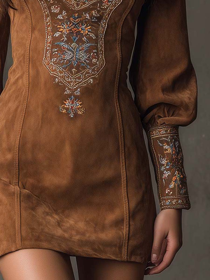 Magda – vestido mini vintage marrón