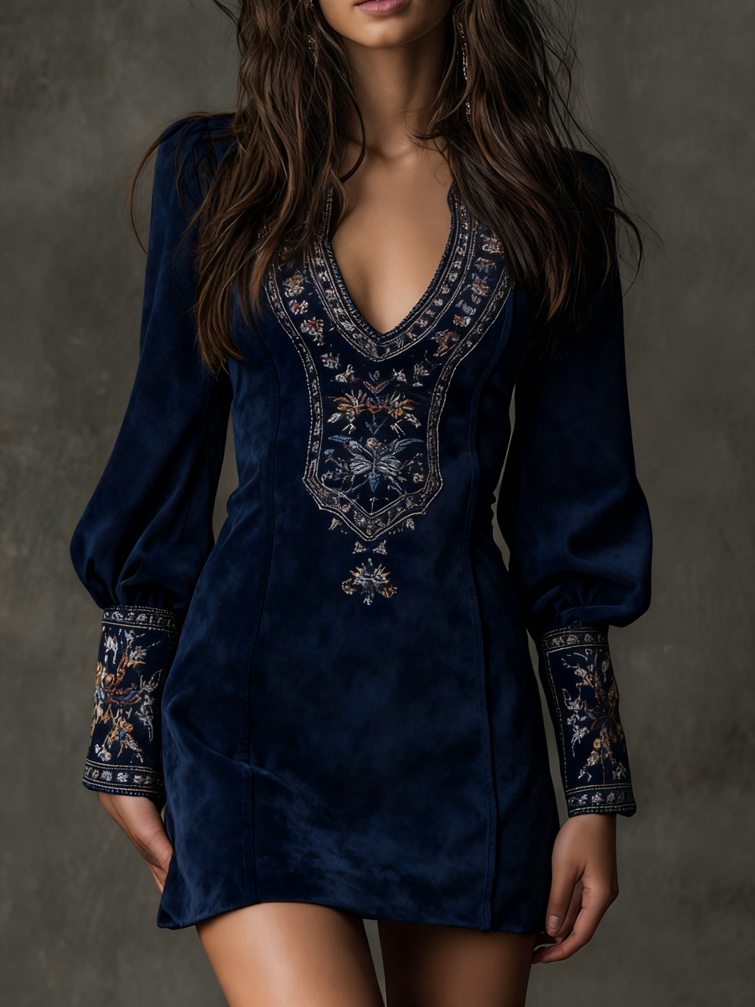 Magda – vestido mini vintage marrón