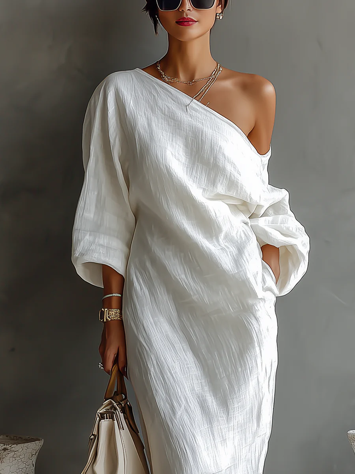 Nerina • Vestido maxi asimétrico elegante y fluido