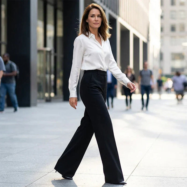 Eddi | Pantalones de talle alto elegantes de corte recto