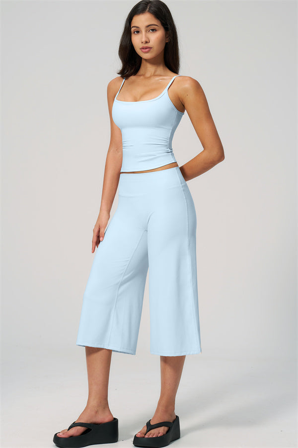 Nexus - El Conjunto de Top de Tirantes y Pantalones Cortos de Pierna Ancha para Mujer