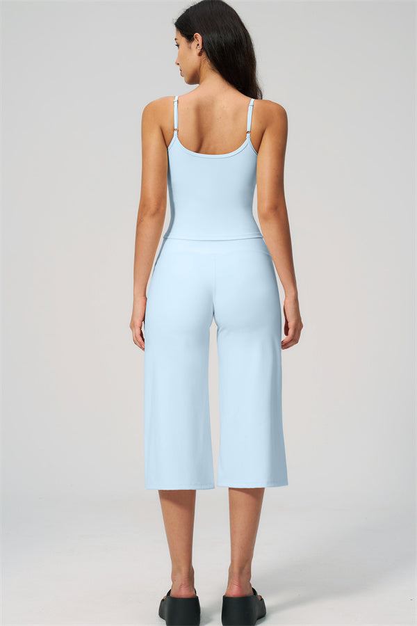 Nexus - El Conjunto de Top de Tirantes y Pantalones Cortos de Pierna Ancha para Mujer