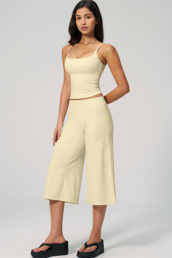 Nexus - El Conjunto de Top de Tirantes y Pantalones Cortos de Pierna Ancha para Mujer