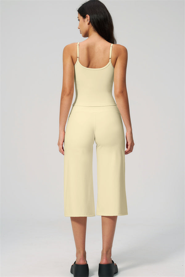 Nexus - El Conjunto de Top de Tirantes y Pantalones Cortos de Pierna Ancha para Mujer