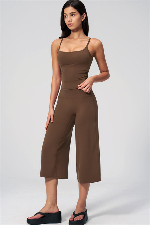 Nexus - El Conjunto de Top de Tirantes y Pantalones Cortos de Pierna Ancha para Mujer