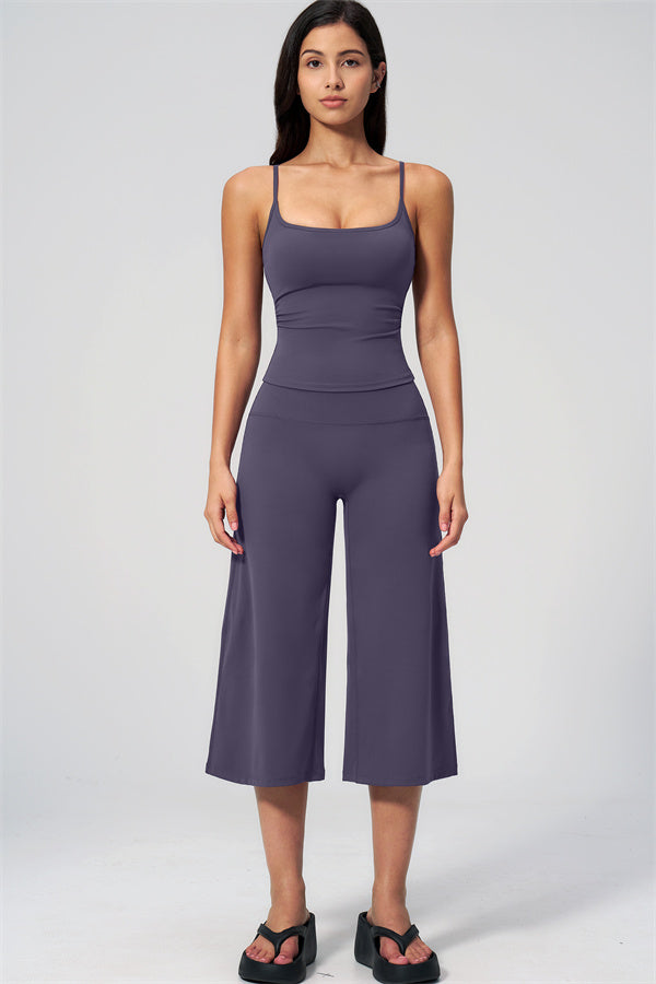 Nexus - El Conjunto de Top de Tirantes y Pantalones Cortos de Pierna Ancha para Mujer