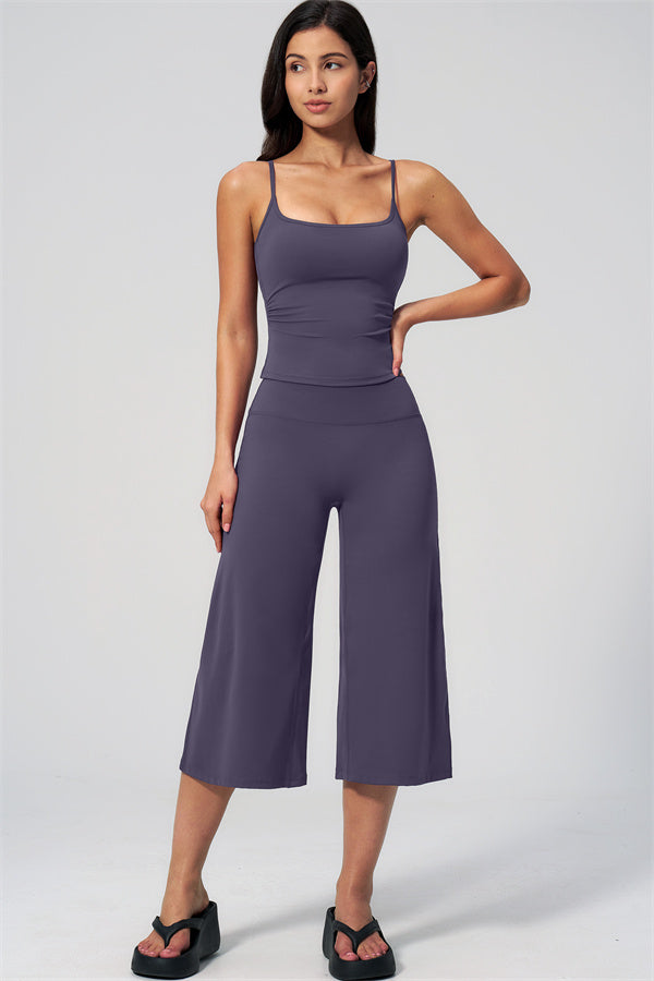 Nexus - El Conjunto de Top de Tirantes y Pantalones Cortos de Pierna Ancha para Mujer