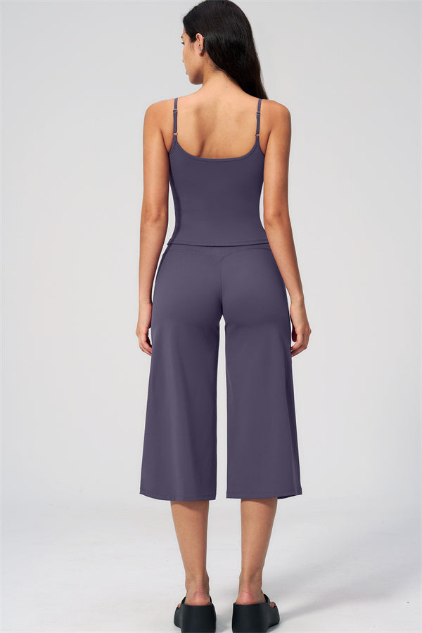 Nexus - El Conjunto de Top de Tirantes y Pantalones Cortos de Pierna Ancha para Mujer