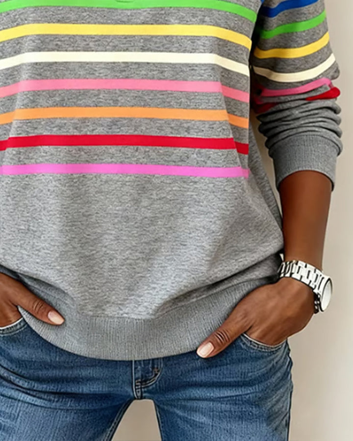 Viena – Sudadera con cremallera de rayas de colores