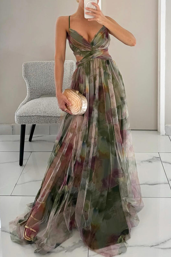 Giselle - Vestido largo con estampado floral encantador para Mujer