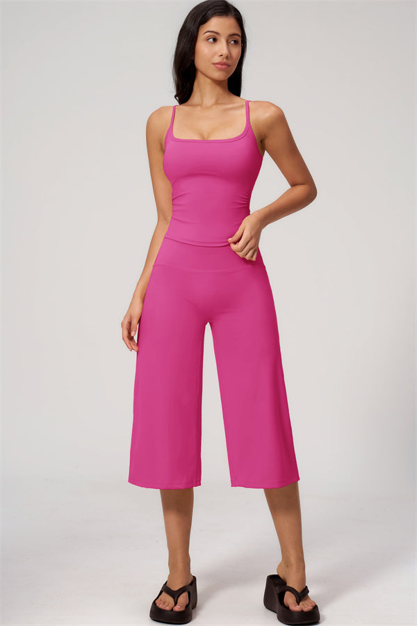 Nexus - El Conjunto de Top de Tirantes y Pantalones Cortos de Pierna Ancha para Mujer