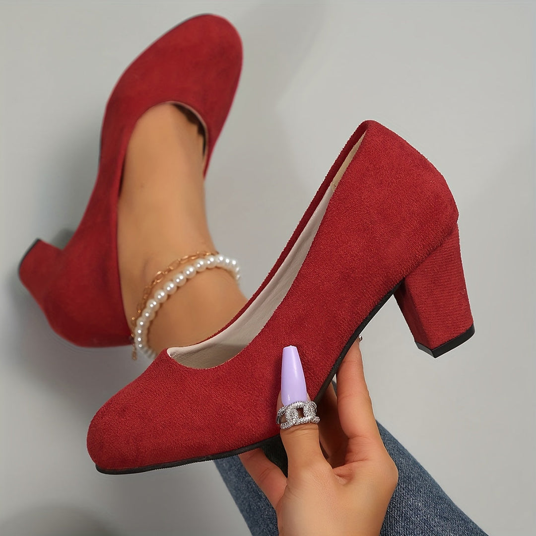 Laure™ – Zapatos de punta ancha con tacón estable para una comodidad sin dolor