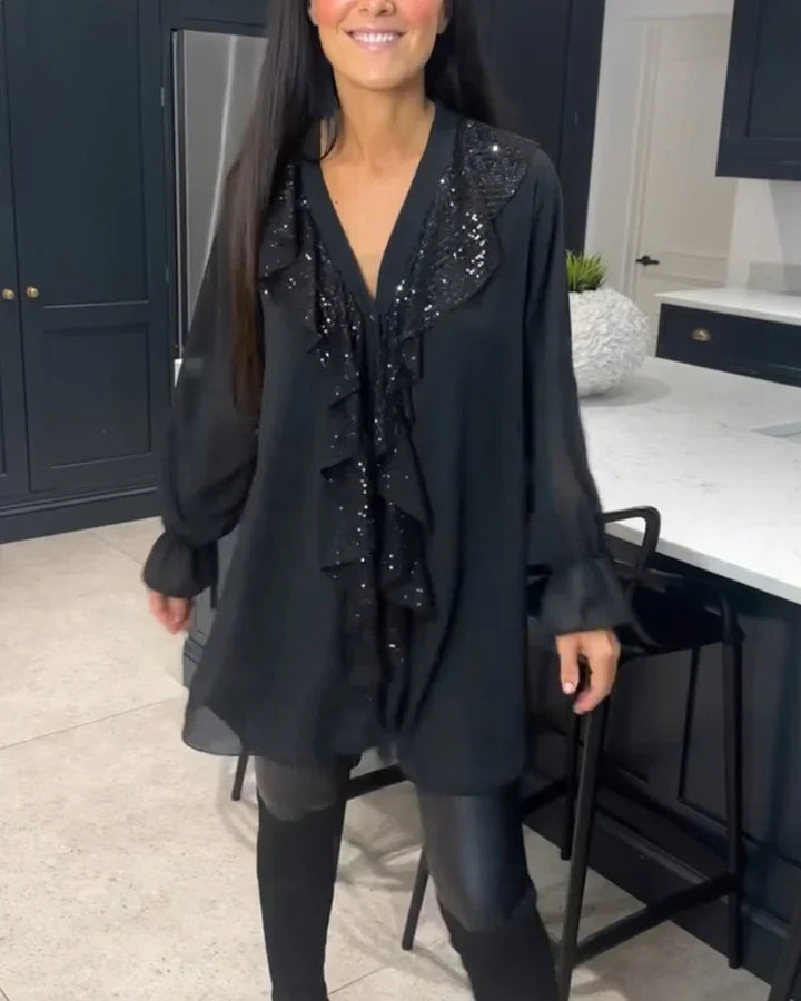 Ksenia – Blusa Elegante para Dama con Detalle de Volantes