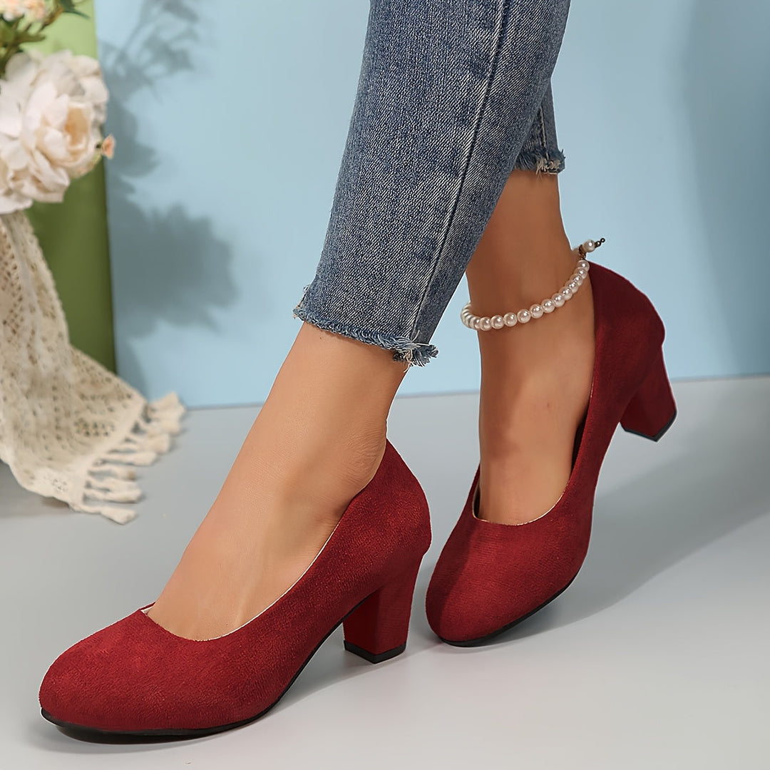 Laure™ – Zapatos de punta ancha con tacón estable para una comodidad sin dolor