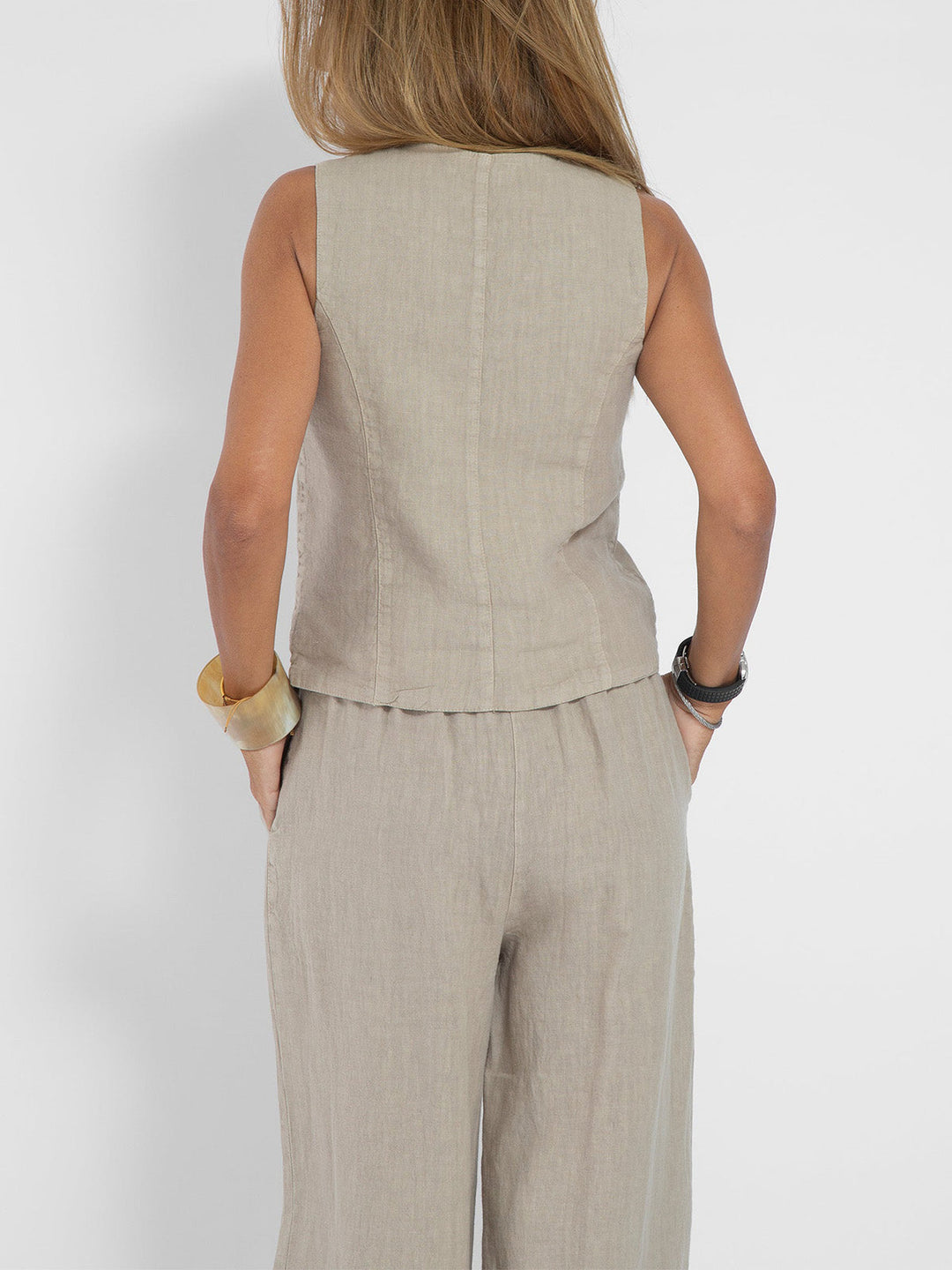Ella | Conjunto de chaleco y pantalón ancho (Casi agotado)