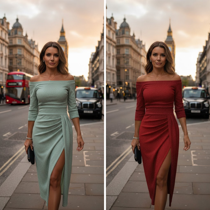 Isabeau | Elegante vestido maxi de Mujer con cuello halter y ajuste fluido