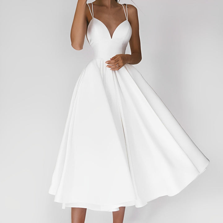 Aura - Vestido de Mujer cuello en V y espalda al aire