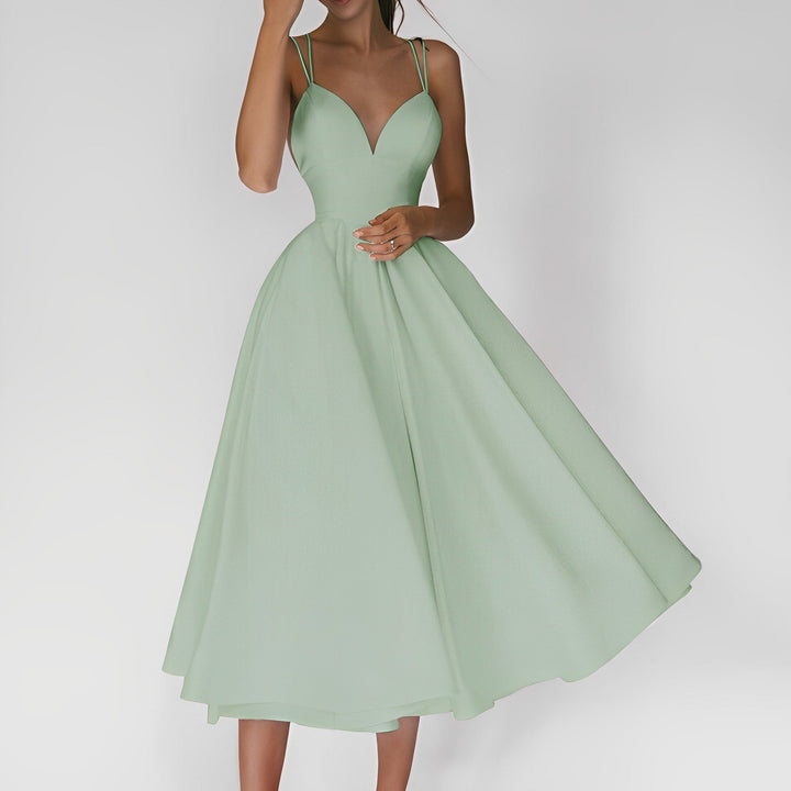 Aura - Vestido de Mujer cuello en V y espalda al aire