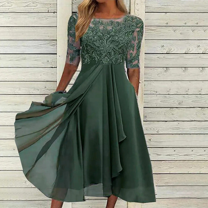 Margarita | Elegante vestido de encaje artesanal para Mujer