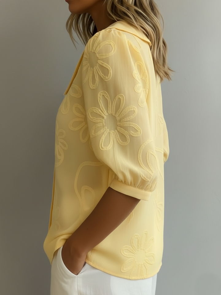 Aurélie — Blusa ligera floral elegancia natural para Mujer