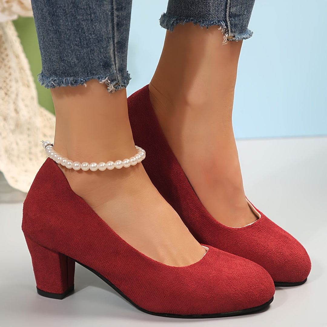 Laure™ – Zapatos de punta ancha con tacón estable para una comodidad sin dolor