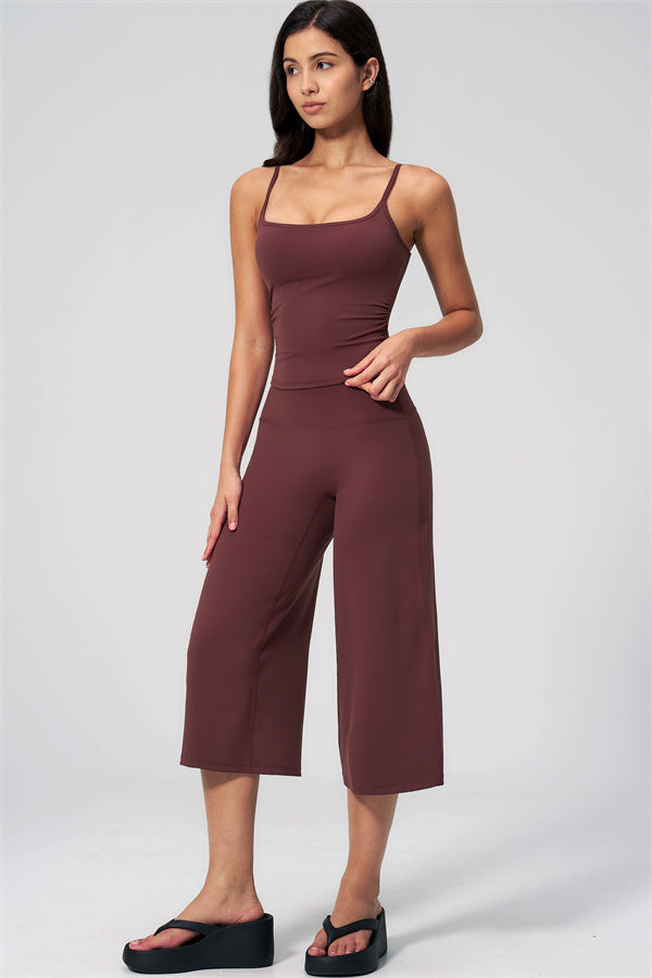 Nexus - El Conjunto de Top de Tirantes y Pantalones Cortos de Pierna Ancha para Mujer