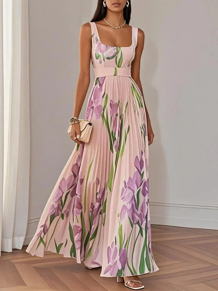 Nina - Vestido largo plisado floral para Mujer