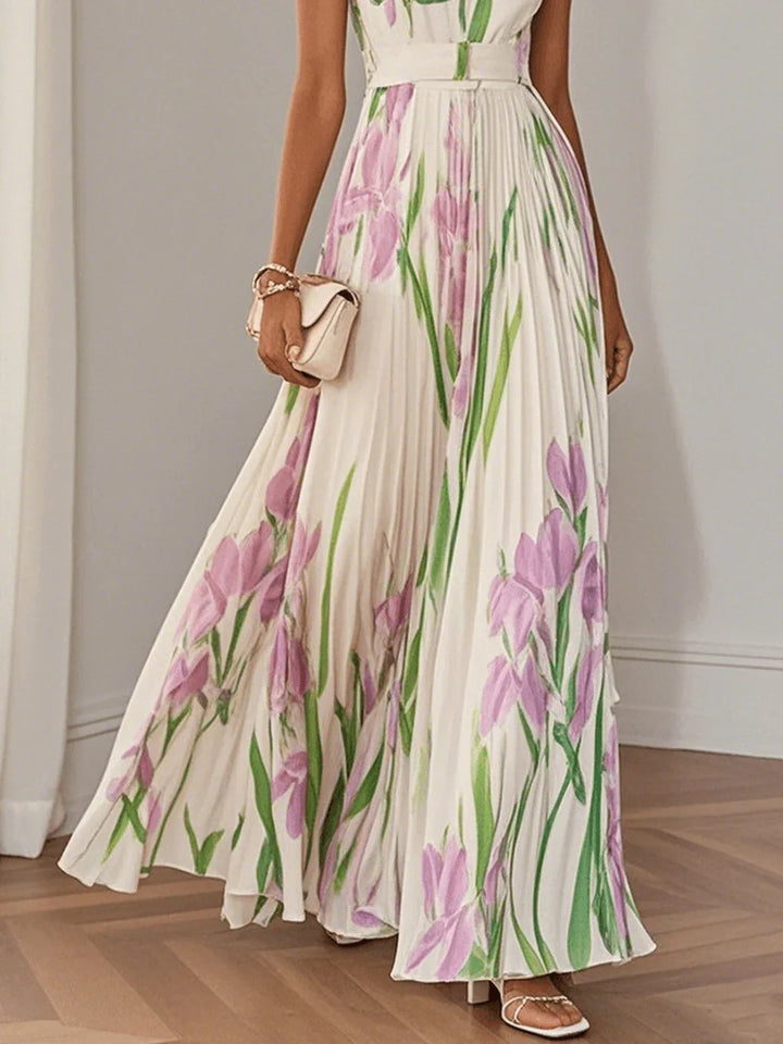 Nina - Vestido largo plisado floral para Mujer