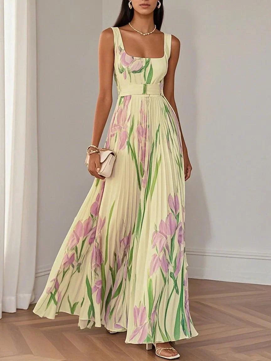 Nina - Vestido largo plisado floral para Mujer