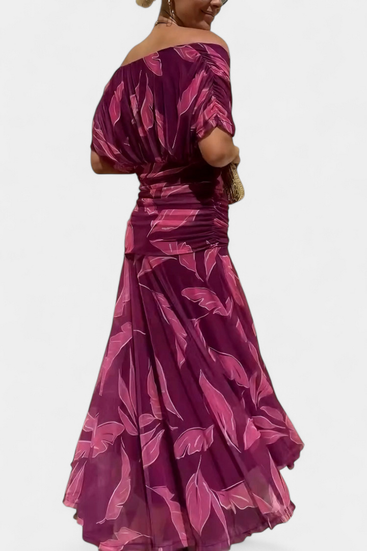 Magda™ | Vestido largo de flores con escote en V
