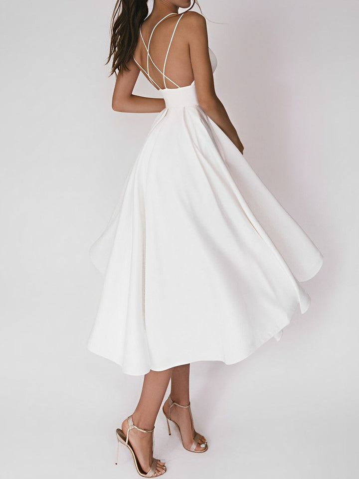 Aura - Vestido de Mujer cuello en V y espalda al aire