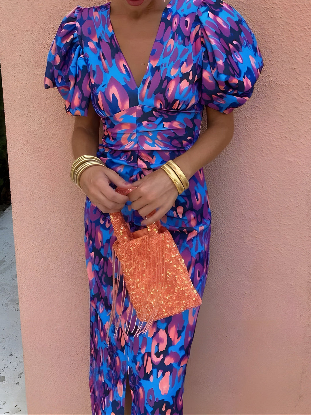 Tora - Vestido con mangas plisadas para Mujer
