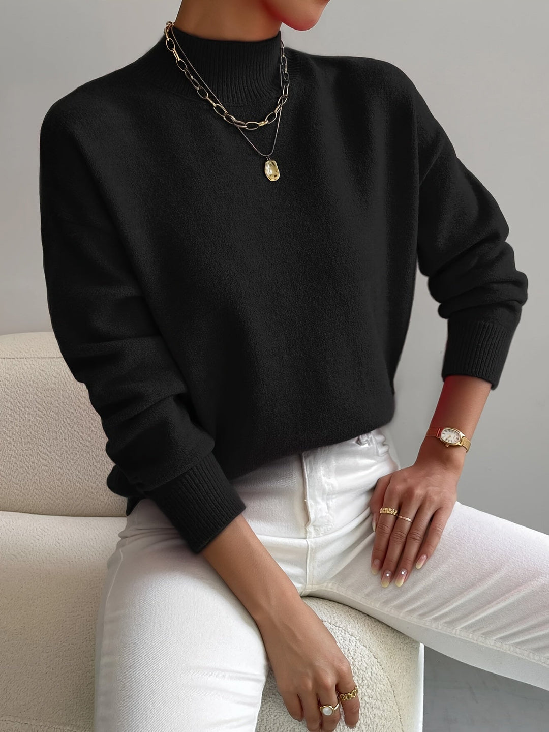 Maria | Suéter de cuello alto elegante y cómodo