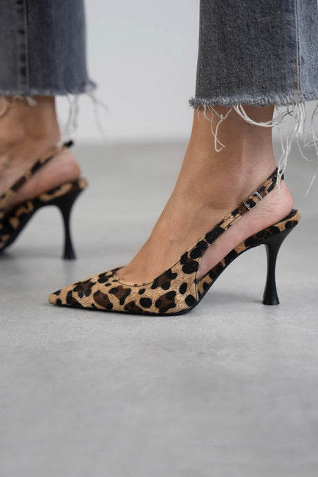 Monique – Zapatos de tacón de leopardo con punta puntiaguda para Mujer