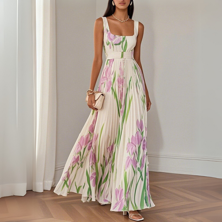 Nina - Vestido largo plisado floral para Mujer