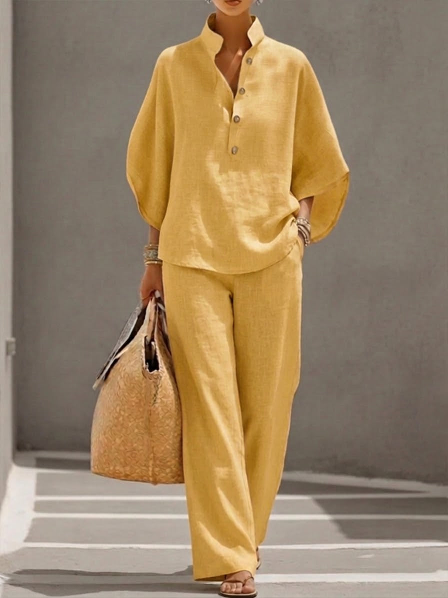 Mariel | Conjunto completo con mangas de murciélago y pantalones amplios para Mujer